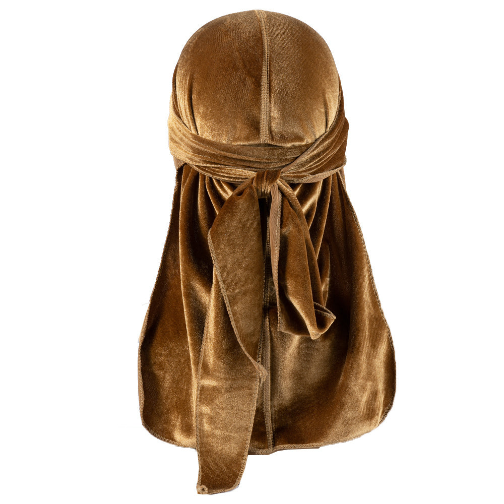 Velvet Solid Pirate Hat Men's Durag Polyester Long Tail Bandana