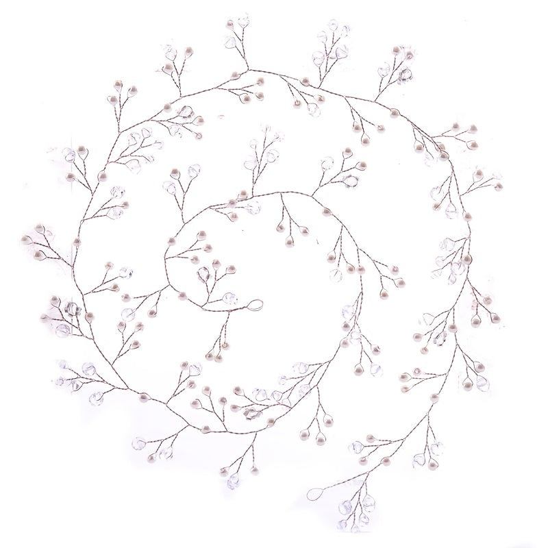 Crystal Bride Wedding Hair Vine Silver Pearl Bridal Headband
