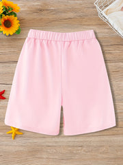 Girls Casual Tie Dye Sports Shorts with Taping