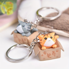 Cute Cartoon Cat Key Ring Chain Pendant for Bag Car Keychain