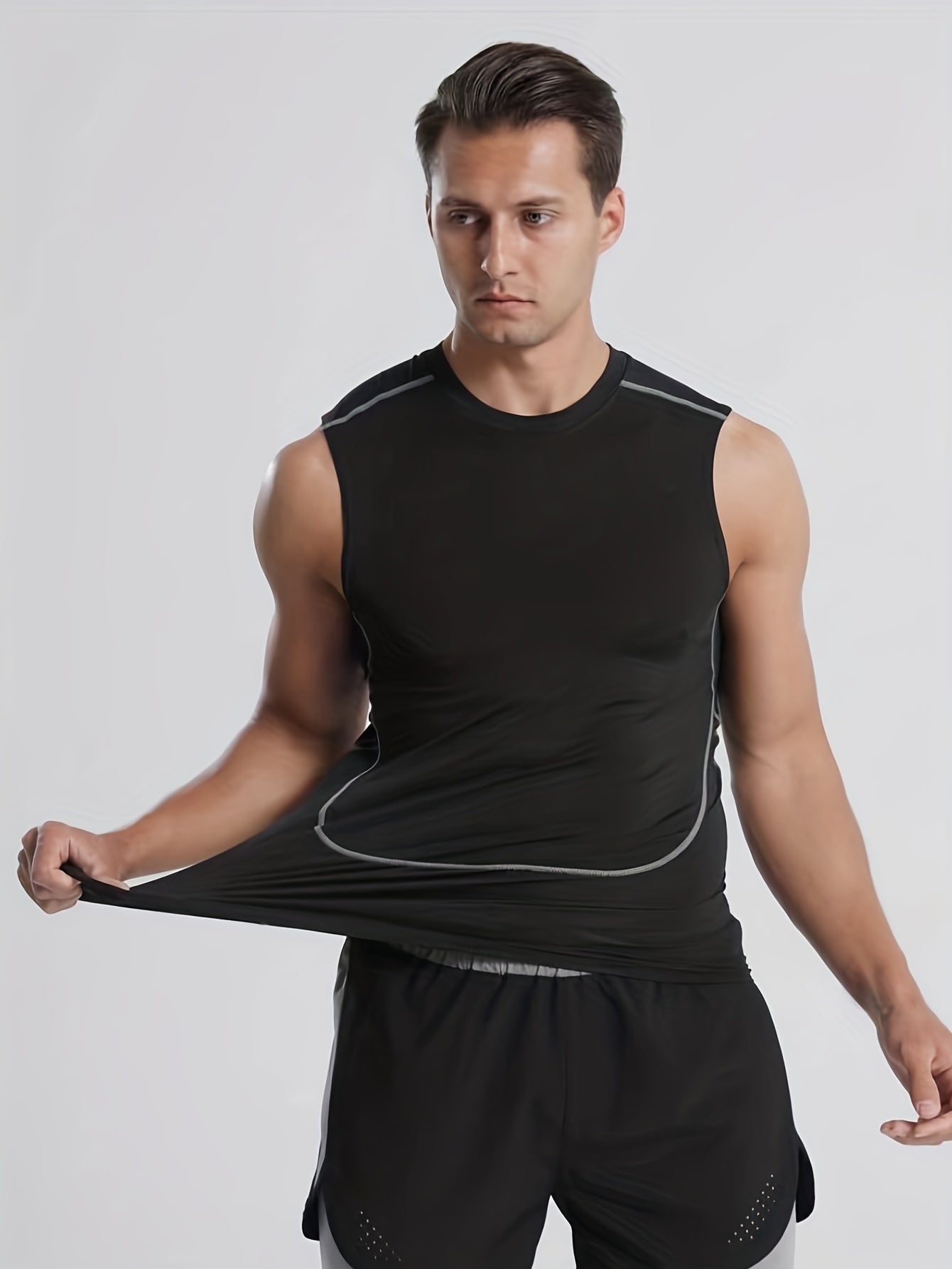 Men's Quick Dry Sleeveless Shirt Athletic Ice Silk Tank Top