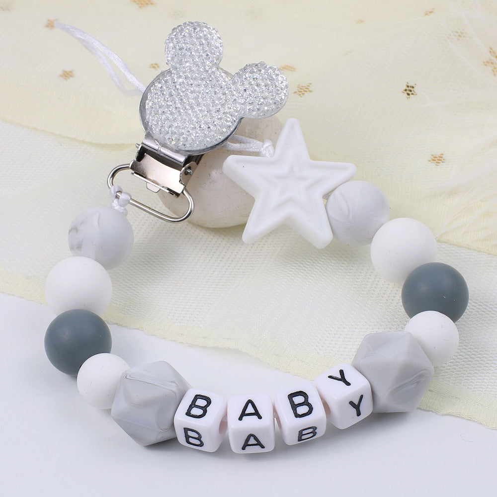 Silicone Pentagram Pacifier Chain Teether Anti-drop Chain