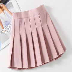 Girls Plain Pleated Skirt High Waist Short Length Casual Kids Summer Clothes