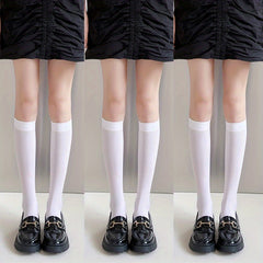 3 Pairs Solid Knee High Socks Soft & Comfy Women's Stockings & Hosiery