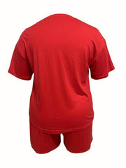 Sporty Lounge Set Women's Tee & Shorts Pajama Set