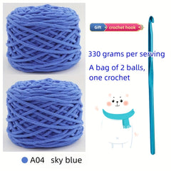 2balls Soft Hand Woven Thick Thread 165g Crochet Knitting Bundle