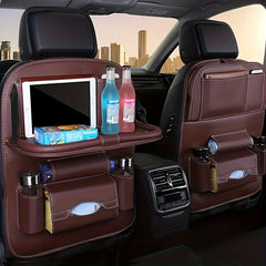 Car Seat Storage Bag Leather Hanging Bag Car Chair Back Folding Storage Bag