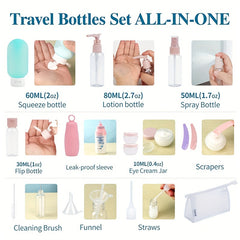 17pcs Travel Bottles Set Cosmetics Shampoo Conditioner Lotion Subpackage