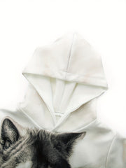 3D Winter Wolves Kid's Hoodie Pullover Top for Spring Fall