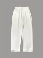 Lace Waist Straight Leg Pants Casual Loose Pants