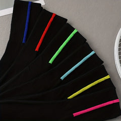 6 Pairs Striped Crew Socks Women's Stockings
