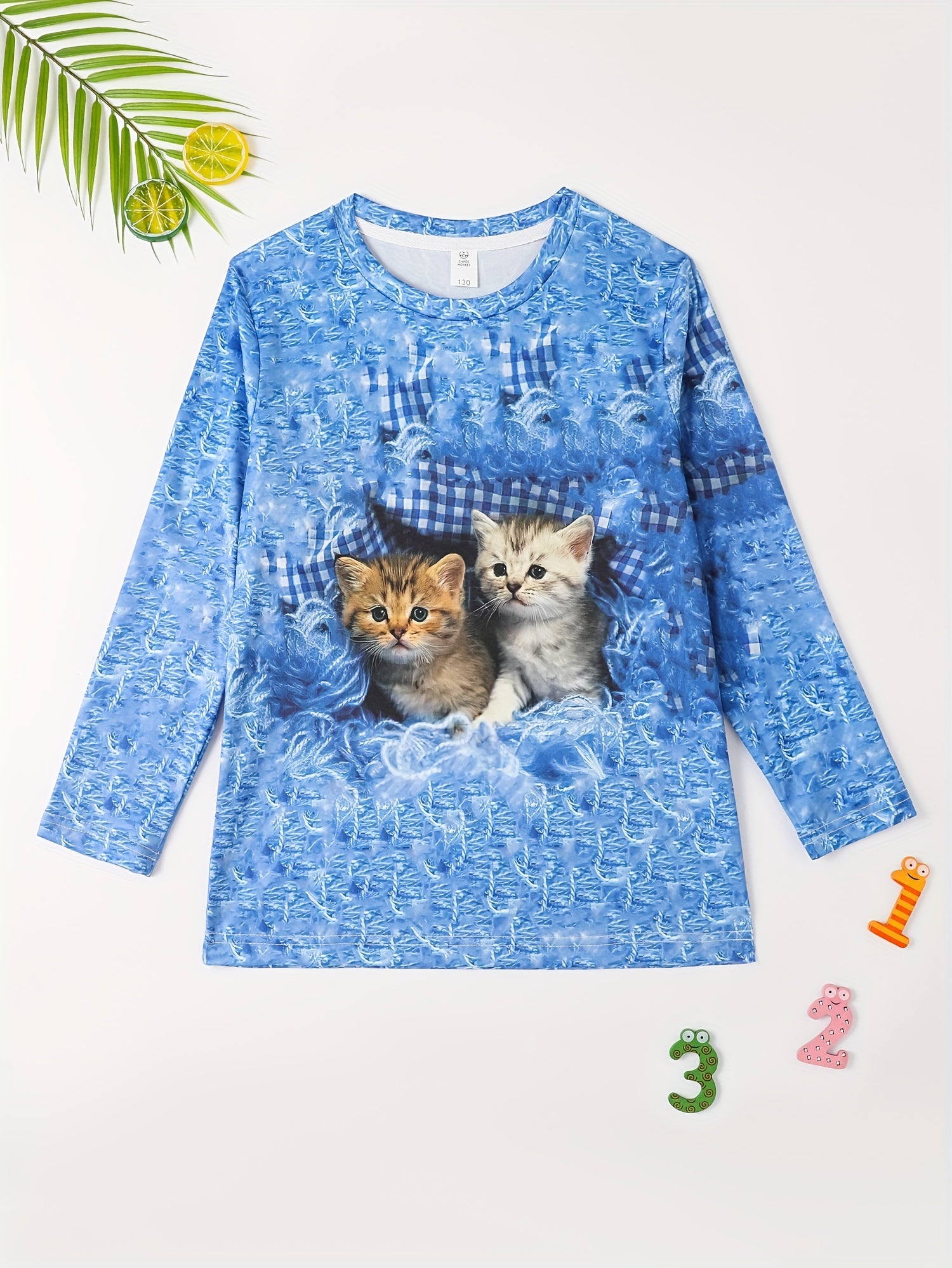 3D Print Kitty Friends Graphic T shirt for Girls