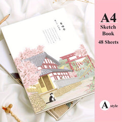 A4 Sketchbook 96 Pages Art Drawing Board Colored Pencil Doodle