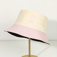 Embroidered Bunny Ears Bucket Hat Rabbit Block Sun Hat Cotton Sunscreen Fishing