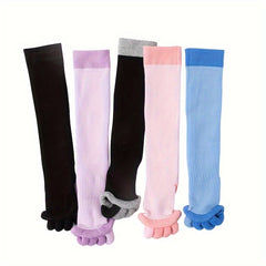 Toeless Knee High Yoga Socks Non-slip Thermal Calf Socks With Grips