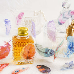 Artistic Feather Sticker Set - 40 Sheets of Stylish Journal Decorations