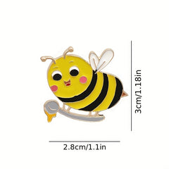 Sweet Little Bee Brooch for Girls - Alloy Pin for Clothes Bags and Accessories