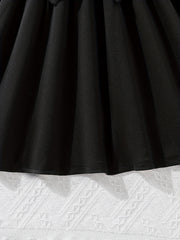 Girls' Lace Shoulder Short Sleeve Tunic Dress - Party Holiday Outing