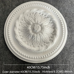 French PU Lamp Panel Round Ceiling Decoration European Gypsum Chandelier Base