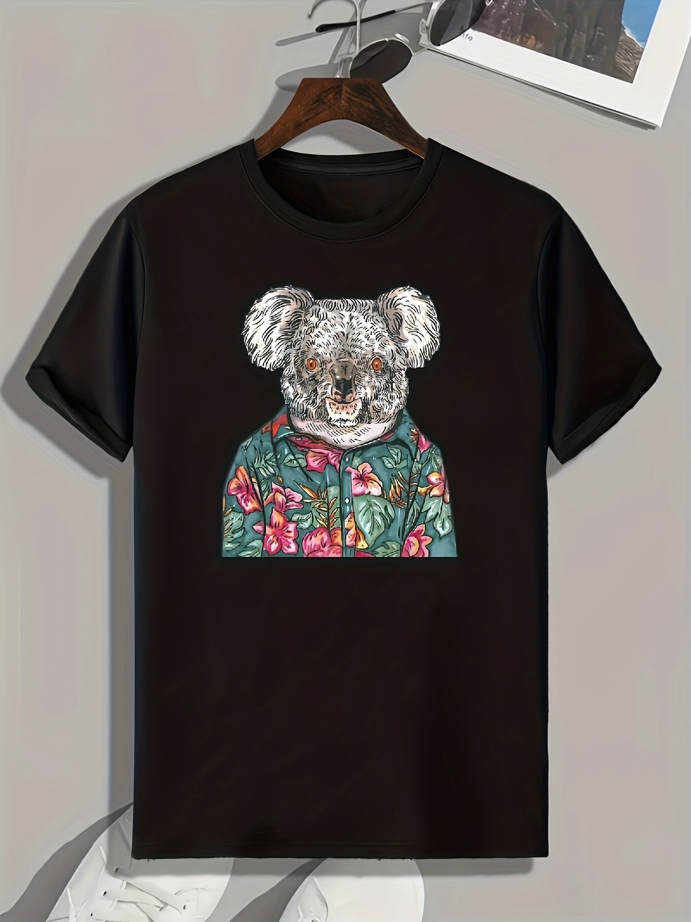 Bear Print Men's Graphic T shirt Casual Comfy Tees For Summer