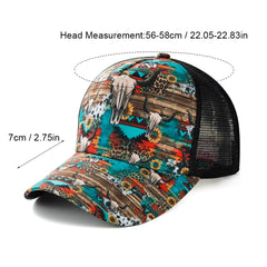 Floral Print Baseball Cap Men Character Leisure Dolman Hat Casual Cap