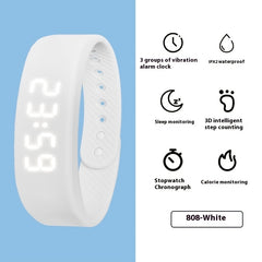 Outdoor Sport Electronic Watch USB Direct Plug-In Silicone Strap Alarm Vibration