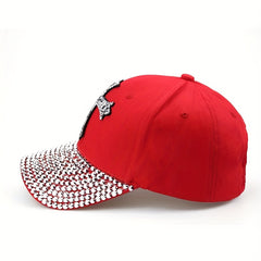 Rhinestone Cross Baseball Cap Y2K Distressed Dad Hats Sun Hats For Women