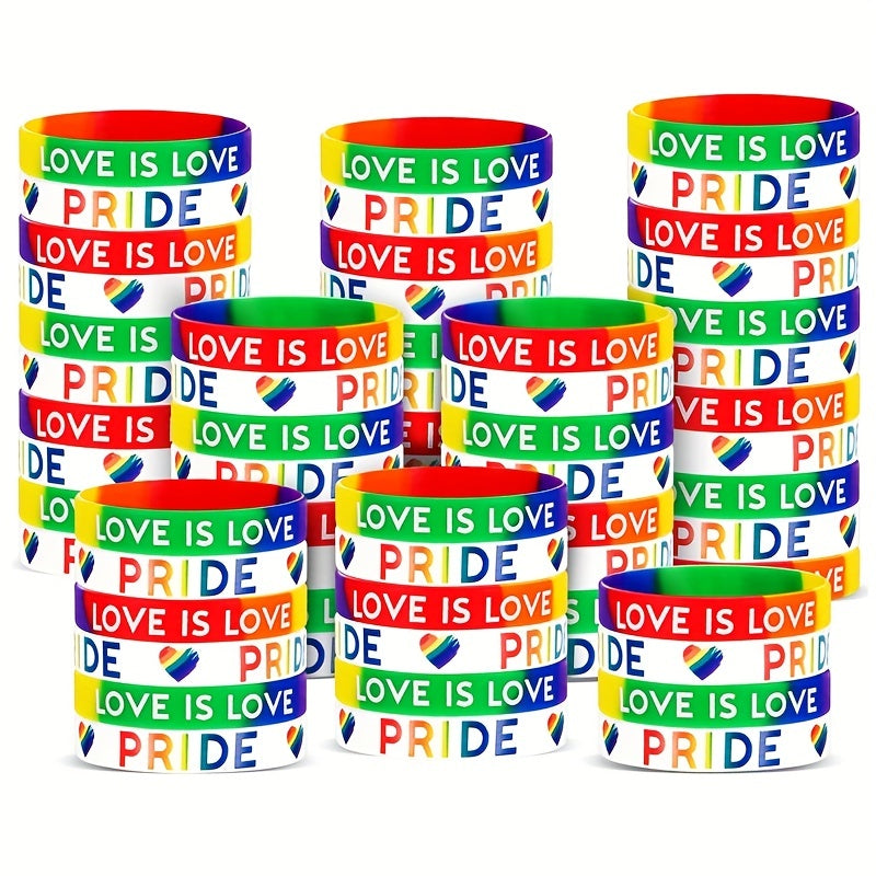 Love Is Love LGBTQ Rainbow Silicone Bracelet
