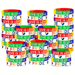 Love Is Love LGBTQ Rainbow Silicone Bracelet