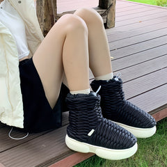 Thickened Medium Tube Snow Boots Non Slip Thick Bottom Snow Boots Women's