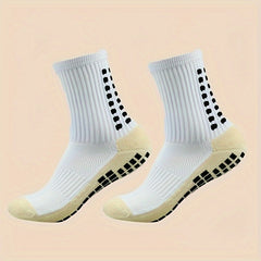 Football Socks & Calf Sleeves Set Non-slip Grip Soccer Socks