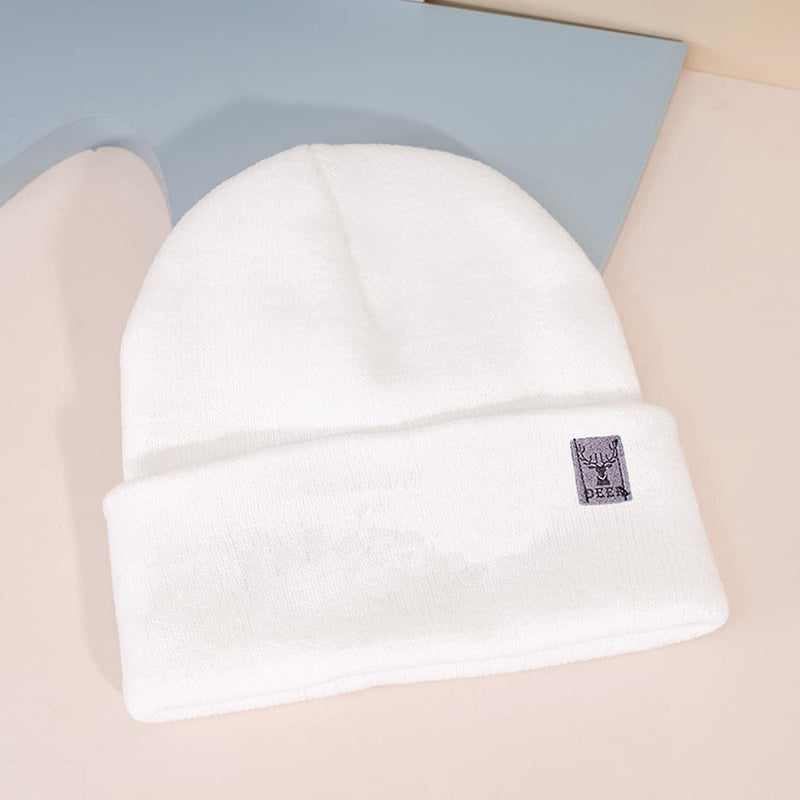 Christmas Deer Print Knit Hat