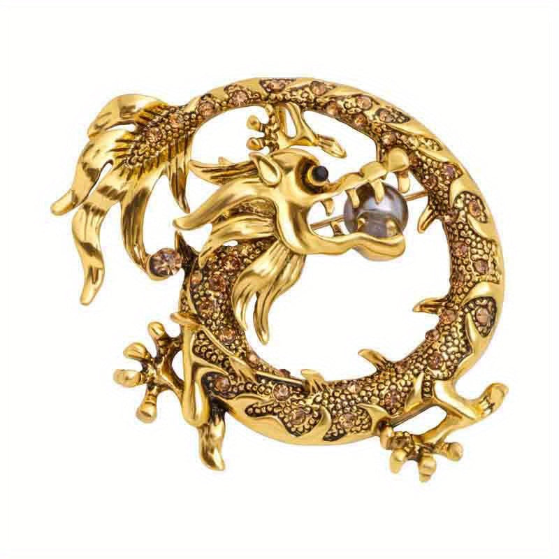 Alloy Zodiac Dragon Brooch Men's Corsage Pin