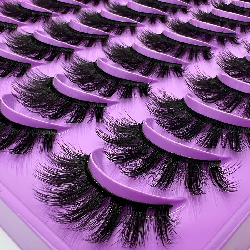 20 Pairs Natural Faux Mink Eyelashes Makeup Extension Wispy Thick Lashes