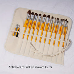 Paint Brush Holder 30 Slots Acrylic Canvas Bag Watercolor Gouache Brush Pen