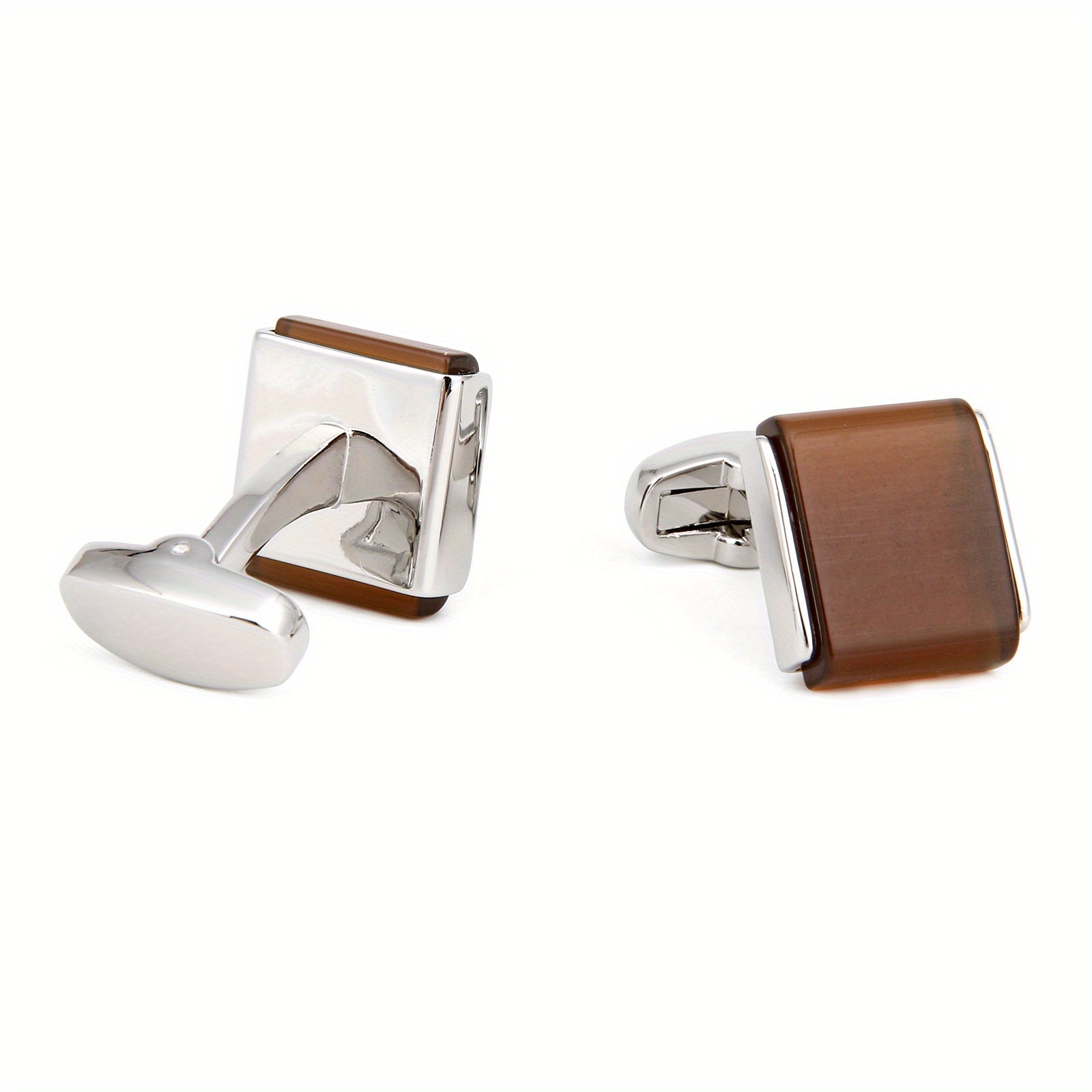 Cat Eye Stone Square Men's Dress Shirt Cufflinks