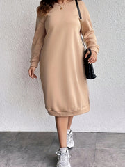 Women's Slogan Print Long Sleeve Sweatshirt Dress