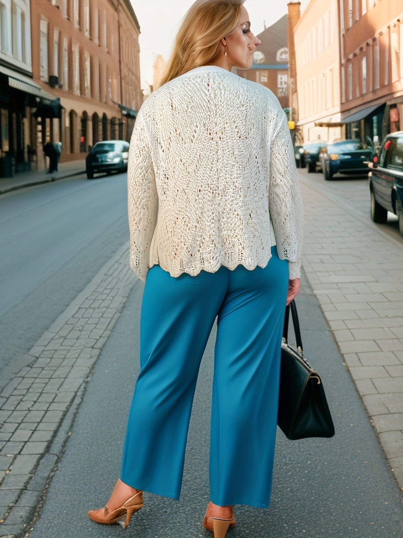 Casual Cardigan Women's Plus Long Sleeve Knit Cardigan