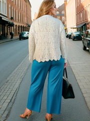 Casual Cardigan Women's Plus Long Sleeve Knit Cardigan