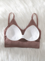 3pcs Solid Ribbed Cami Crop Tops V Neck Hollow Out Top Women's Lingerie