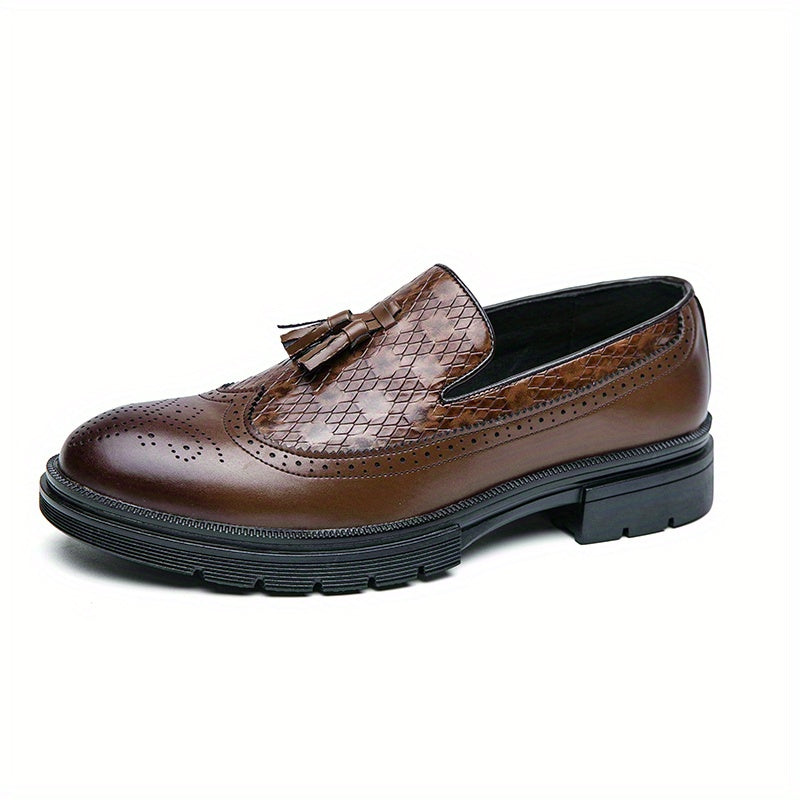 Men's Wingtip Tassel Loafers Casual Slip On Shoes