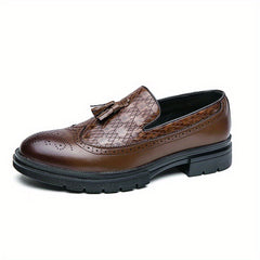 Men's Wingtip Tassel Loafers Casual Slip On Shoes