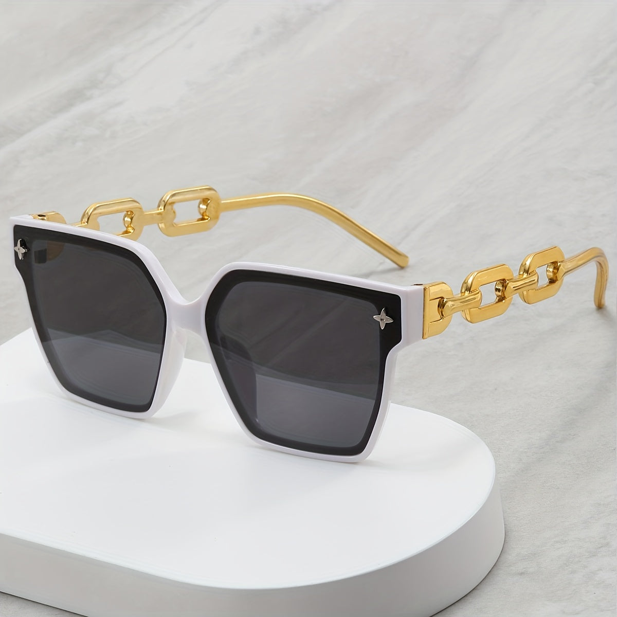 Square Frame Star Decor Men's Sunglasses