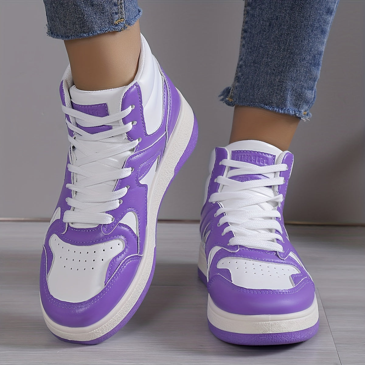 Women's Stylish Block Top Sneakers Comfortable Non slip Sports Shoes