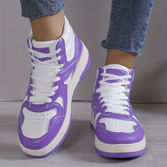 Women's Stylish Block Top Sneakers Comfortable Non slip Sports Shoes