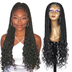 86 36 Cm Full Lace Frontal Knotless Box Braids Wig