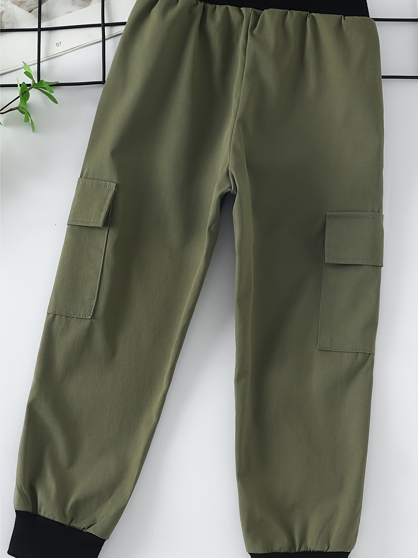 Boys Cargo Pants Elastic Waist Big Pockets Casual Kids Clothes