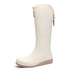 Women's Platform Knee High Rain Boots Non-slip Slip On Waterproof Working Shoes