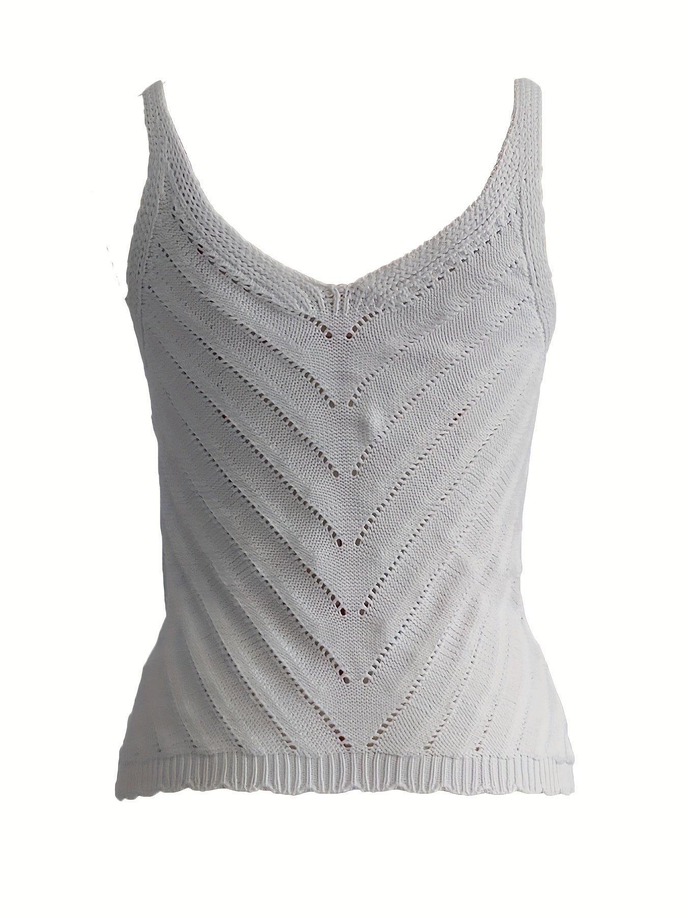 Eyelet Spaghetti Strap Top V-neck Cami for Summer