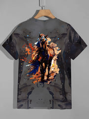 Horse Print Graphic Tee for Men Casual Summer T-shirt